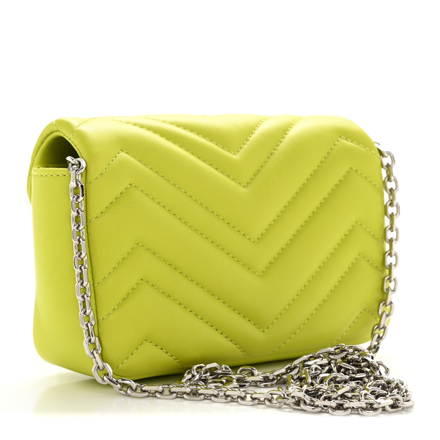 Gucci Lambskin Matelasse Mini GG Marmont Shoulder Bag Firefly 2 of 11