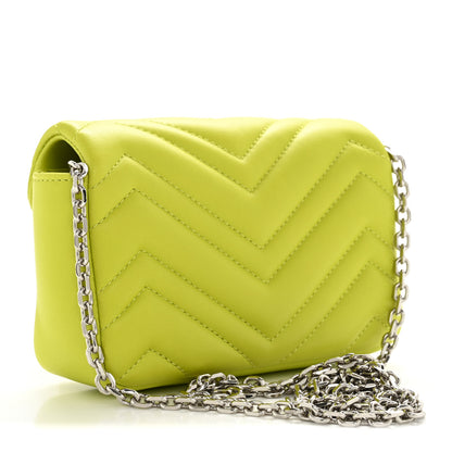 Gucci Lambskin Matelasse Mini GG Marmont Shoulder Bag Firefly 2 of 11