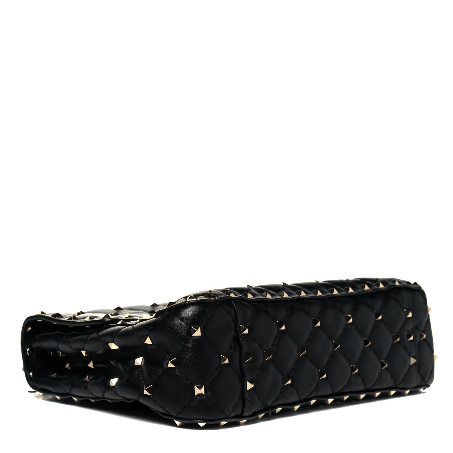 Valentino Garavani Lambskin VLTN Print Medium Rockstud Spike Shoulder Bag Black 4 of 10