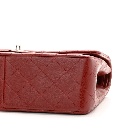Chanel Caviar Quilted Jumbo Double Flap Dark Red 10 of 11