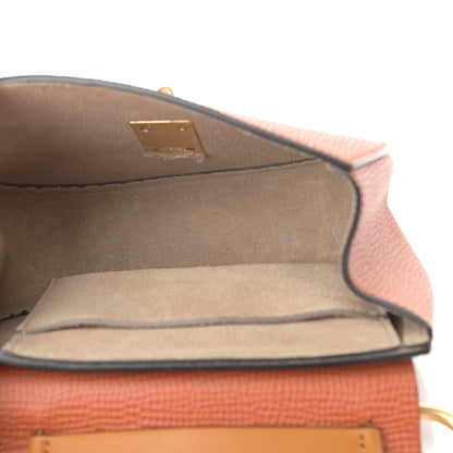 Chloe Grained Calfskin Lambskin Bi-Color Drew Shoulder Bag Orange Mustard 5 of 13