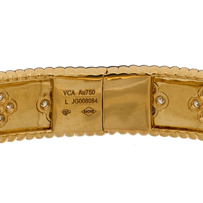 Van Cleef & Arpels 18K Yellow Gold Diamond Perlee Clovers Bangle Bracelet L 3 of 3