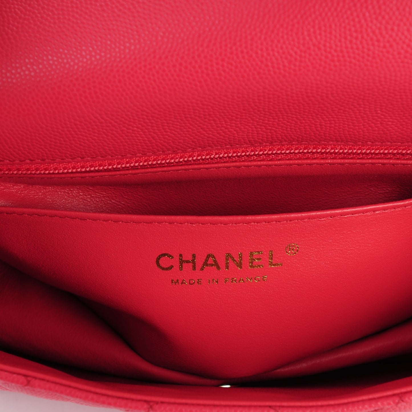 Caviar Quilted Mini Rectangular Flap Dark Pink