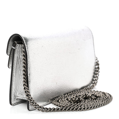 Gucci Metallic Calfskin Super Mini Dionysus Shoulder Bag Silver 3 of 15