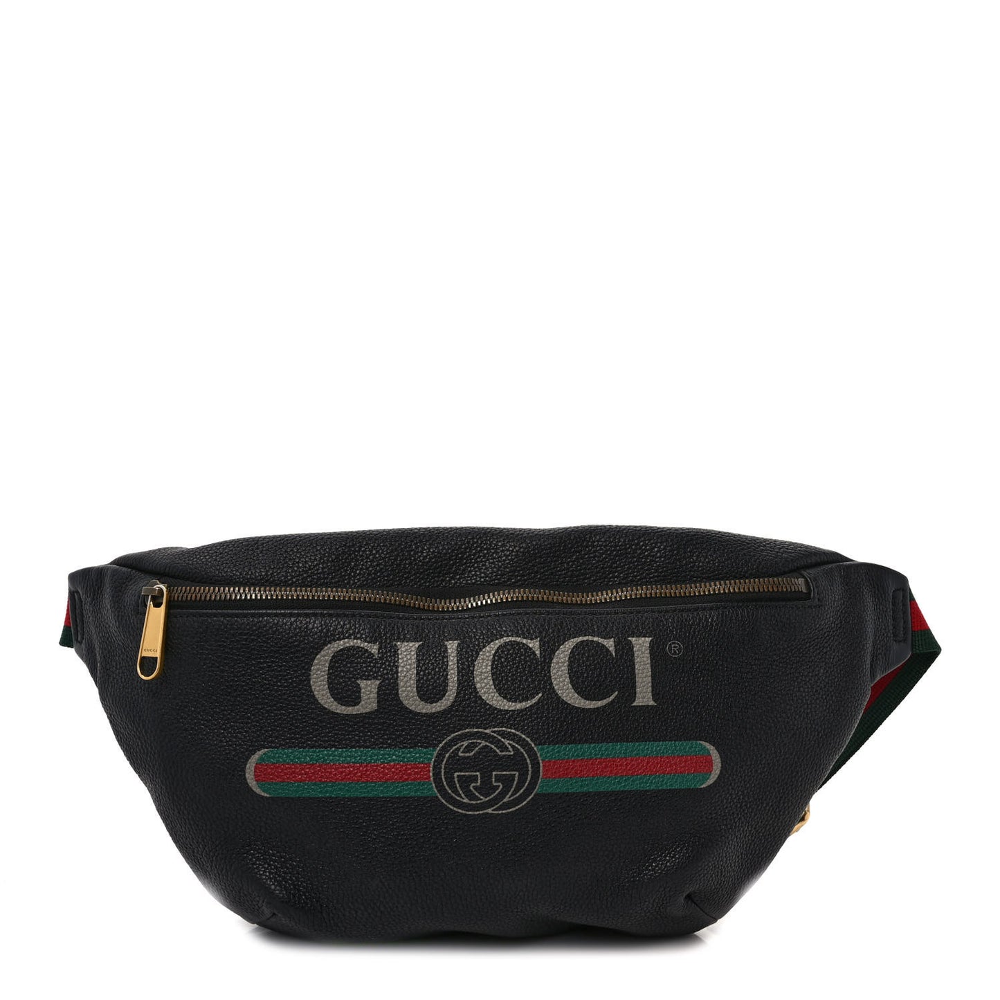 Grained Calfskin Logo Belt Bag Black