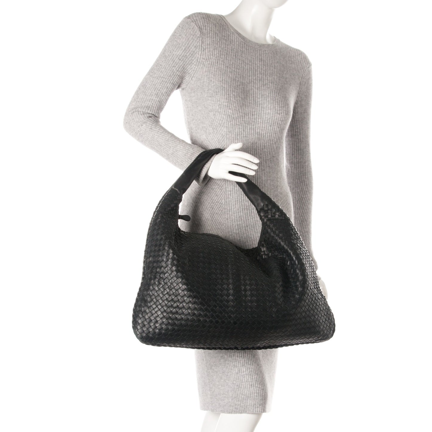Nappa Intrecciato Maxi Veneta Hobo Nero Black