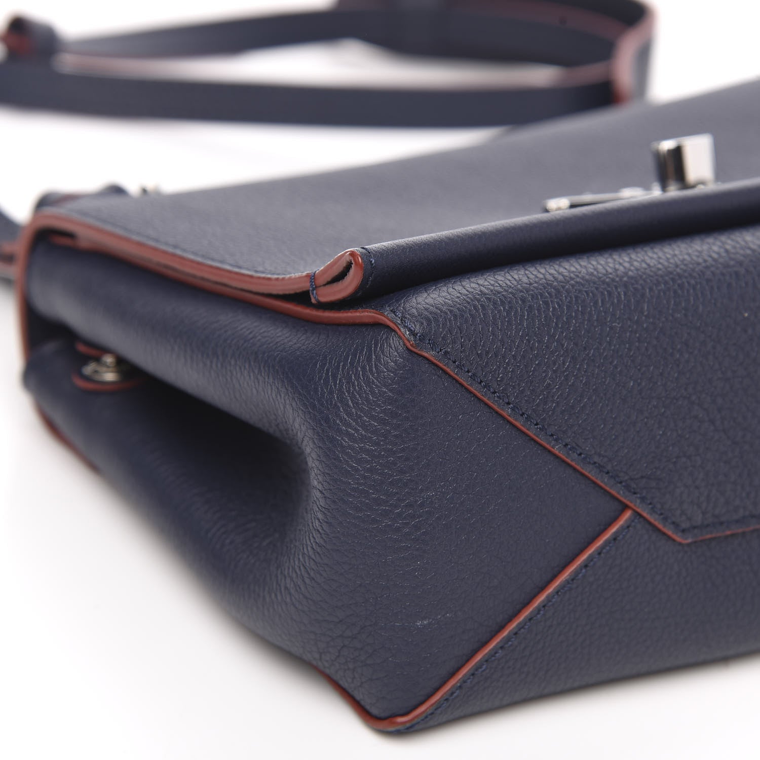 Louis Vuitton Calfskin Lockme II Chain Bag BB Marine Rouge 7 of 10