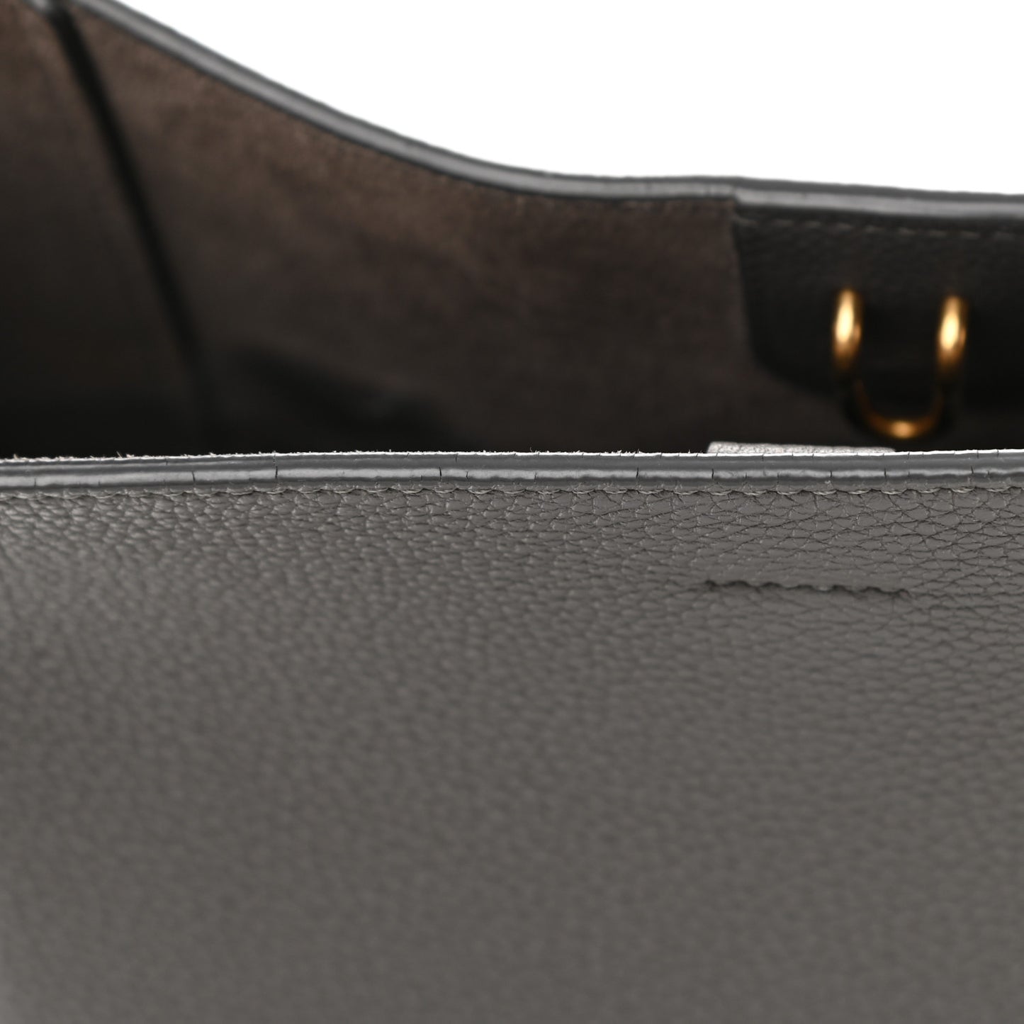 Soft Grained Calfskin Small Sangle Bucket Bag Grey