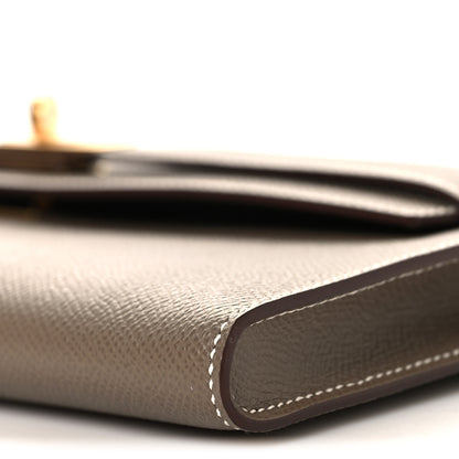 Hermes Epsom Kelly Cut Clutch Pochette Etoupe 10 of 11