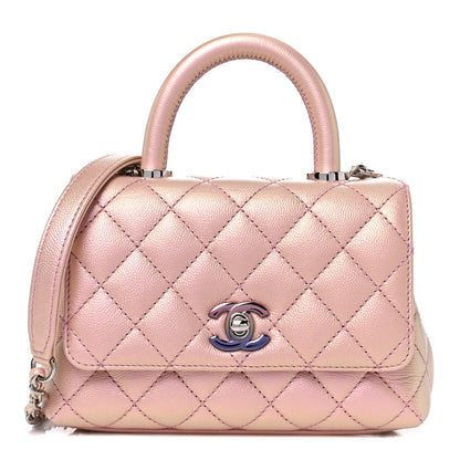 Chanel Iridescent Caviar Quilted Extra Mini Coco Handle Flap Light Pink 1 of 10