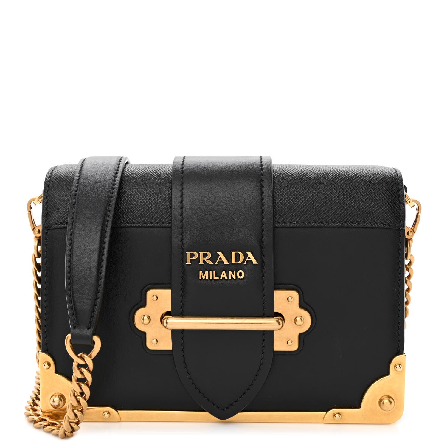 Prada City Calf Saffiano Cahier Bag Black 1 of 11