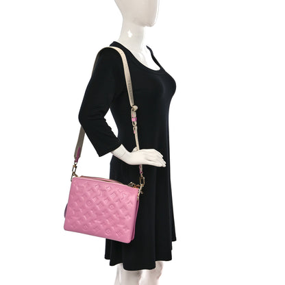 Louis Vuitton Lambskin Embossed Monogram Coussin PM Rose Bonbon 3 of 8