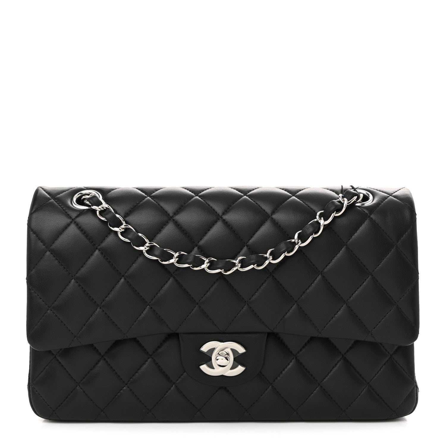 Chanel Lambskin Quilted Medium Double Flap Black 1 of 11