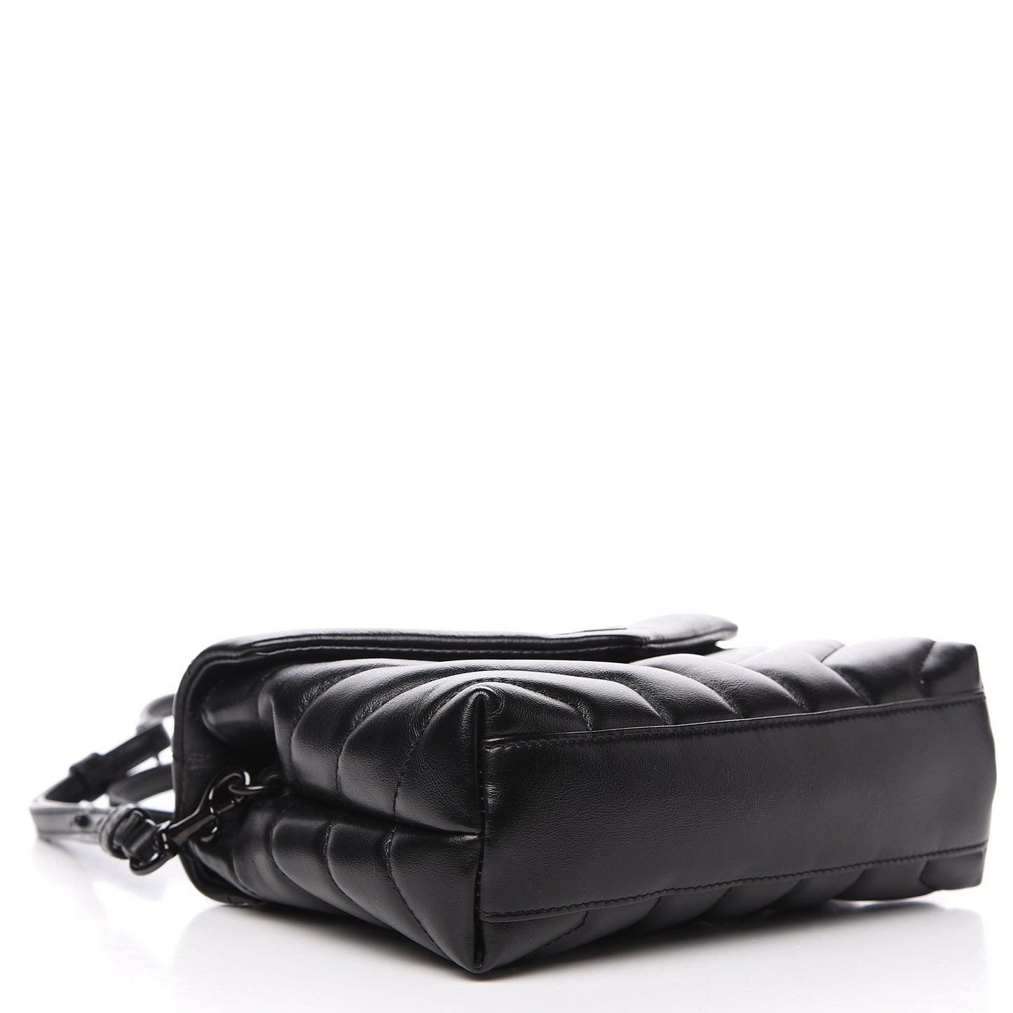 Calfskin Y Quilted Monogram Toy Loulou Crossbody Bag Black