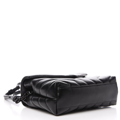 Saint Laurent Calfskin Y Quilted Monogram Toy Loulou Crossbody Bag Black 3 of 7