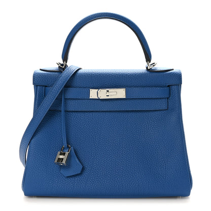 Hermes Togo Kelly Retourne 28 Bleu France 1 of 10