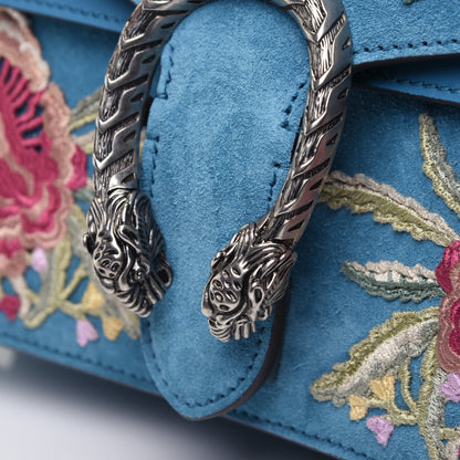 Gucci Suede Floral Embroidered Small Dionysus Shoulder Bag Blue 10 of 10