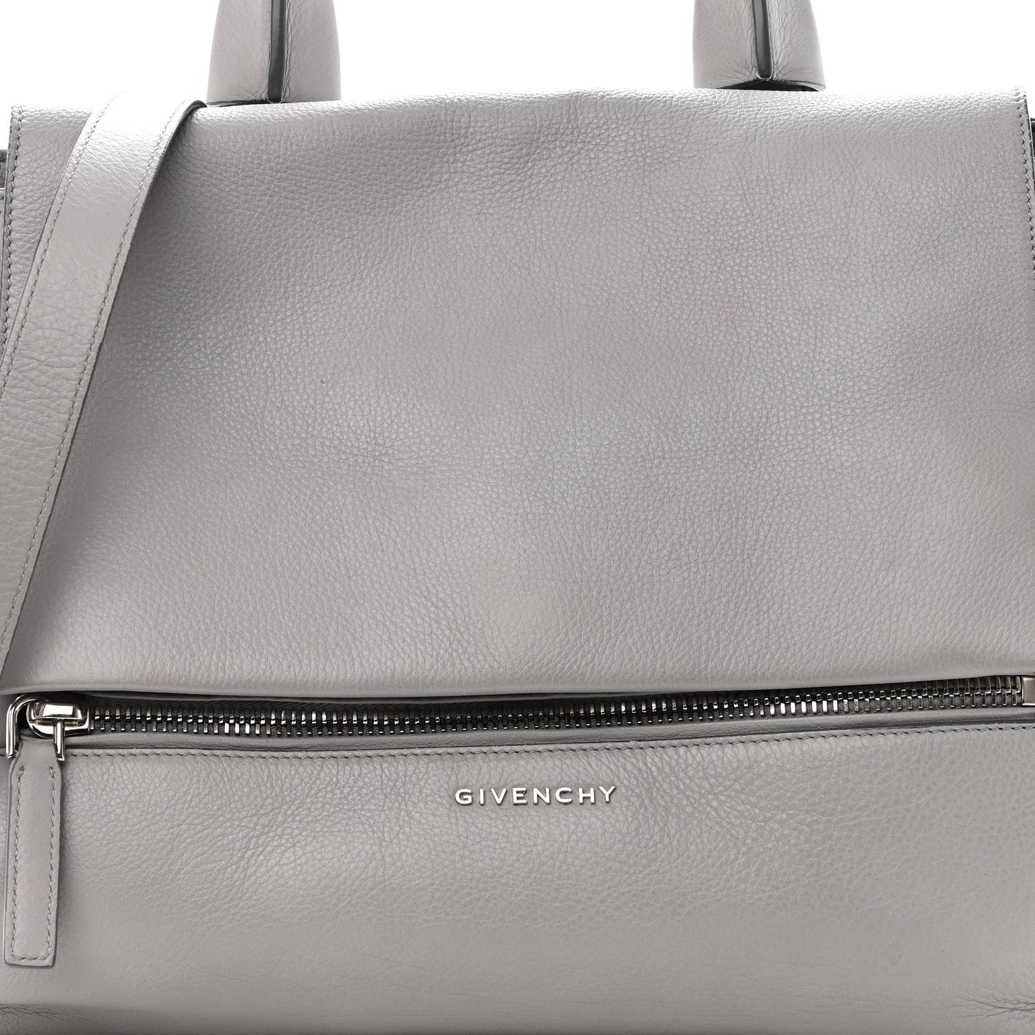 Givenchy Grained Calfskin Medium Pandora Pure Flap Bag Pearl Grey 9 of 12
