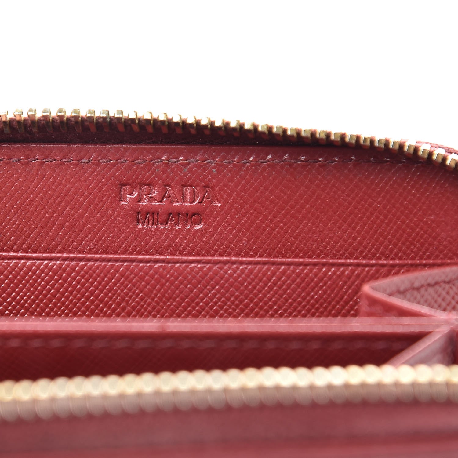 Prada Saffiano Metal Coin Purse Cherry 6 of 10