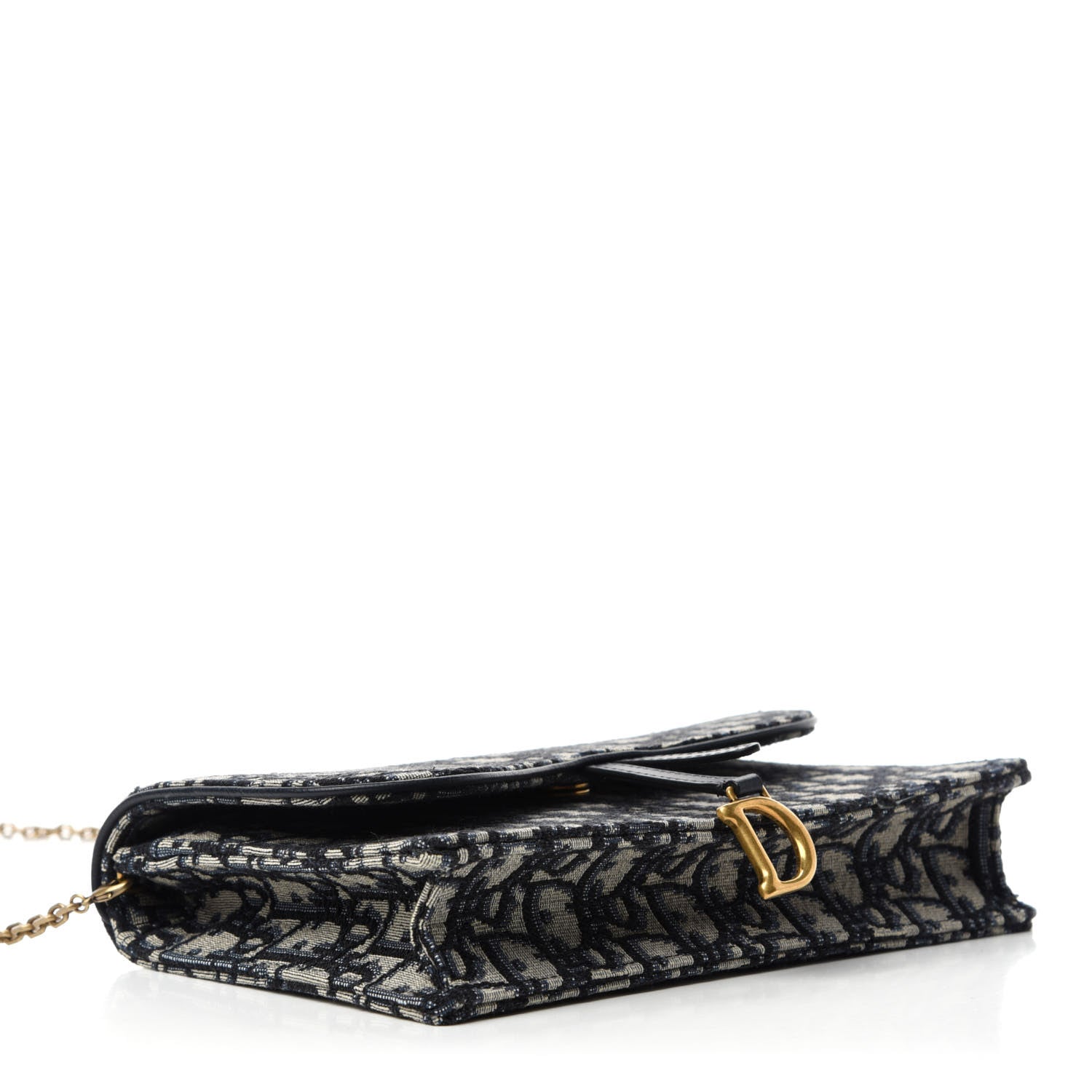 Christian Dior Oblique Saddle Chain Pouch Blue 4 of 10
