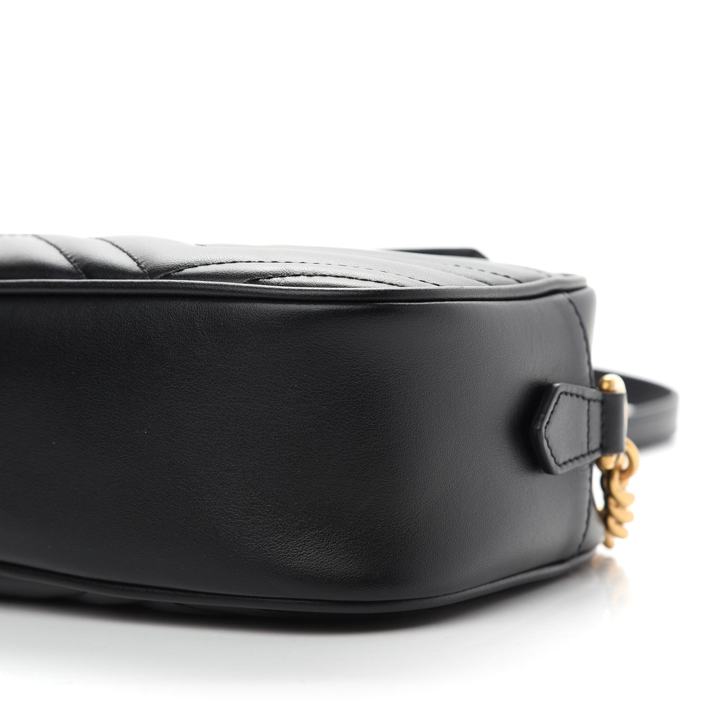 Calfskin Matelasse Small GG Marmont Chain Shoulder Bag Black
