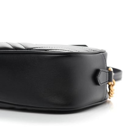 Gucci Calfskin Matelasse Small GG Marmont Chain Shoulder Bag Black 9 of 9