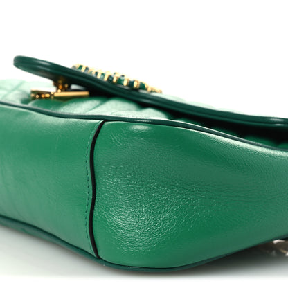 Gucci Azalea Calfskin Enamel Matelasse Diagonal Small Torchon GG Marmont Shoulder Bag New Shamarock Emerald 10 of 15