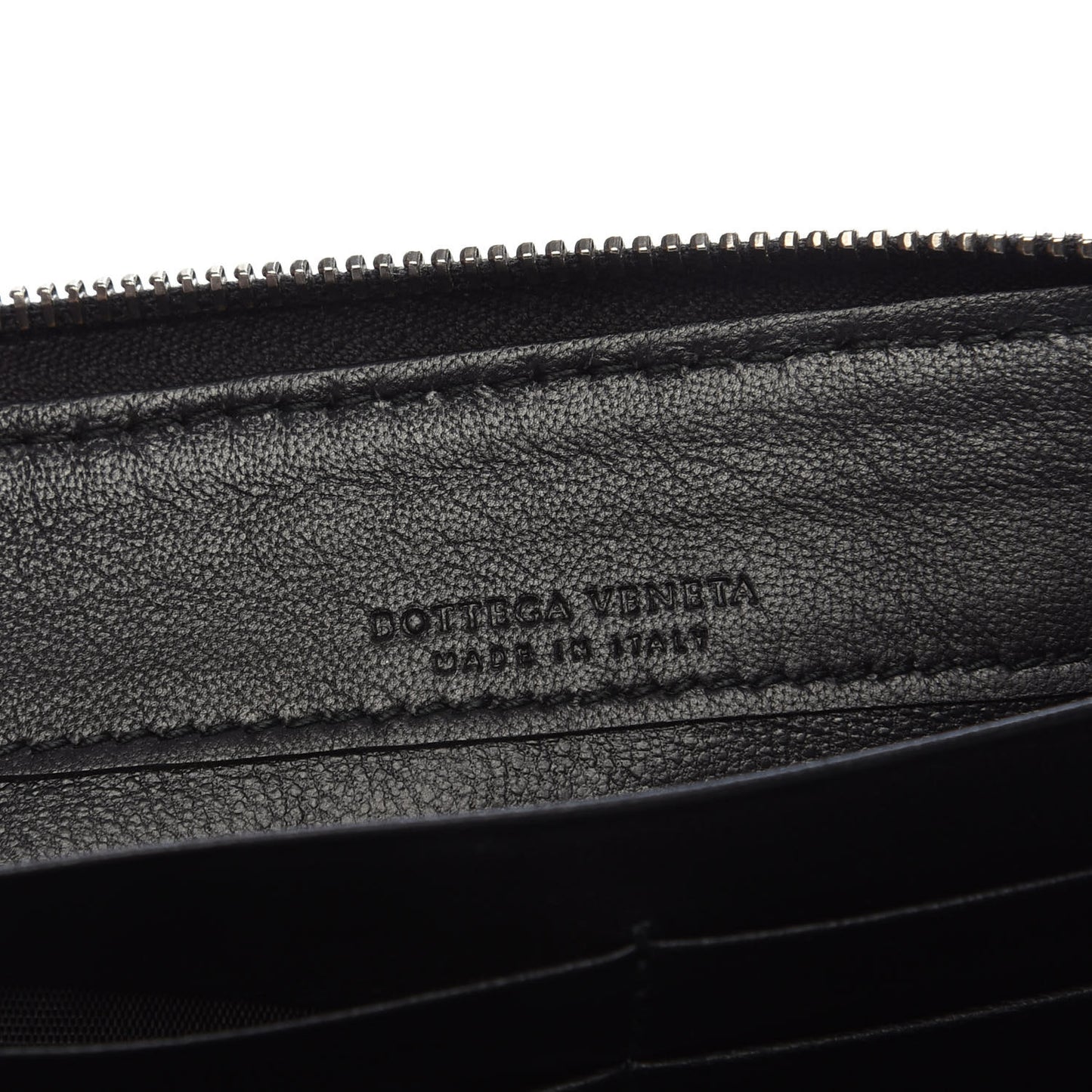 Nappa Intrecciato Zip Around Wallet Black