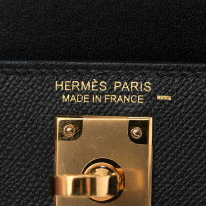 Hermes Madame Calfskin Lizard Mini Kelly Sellier Touch 20 Black 6 of 14