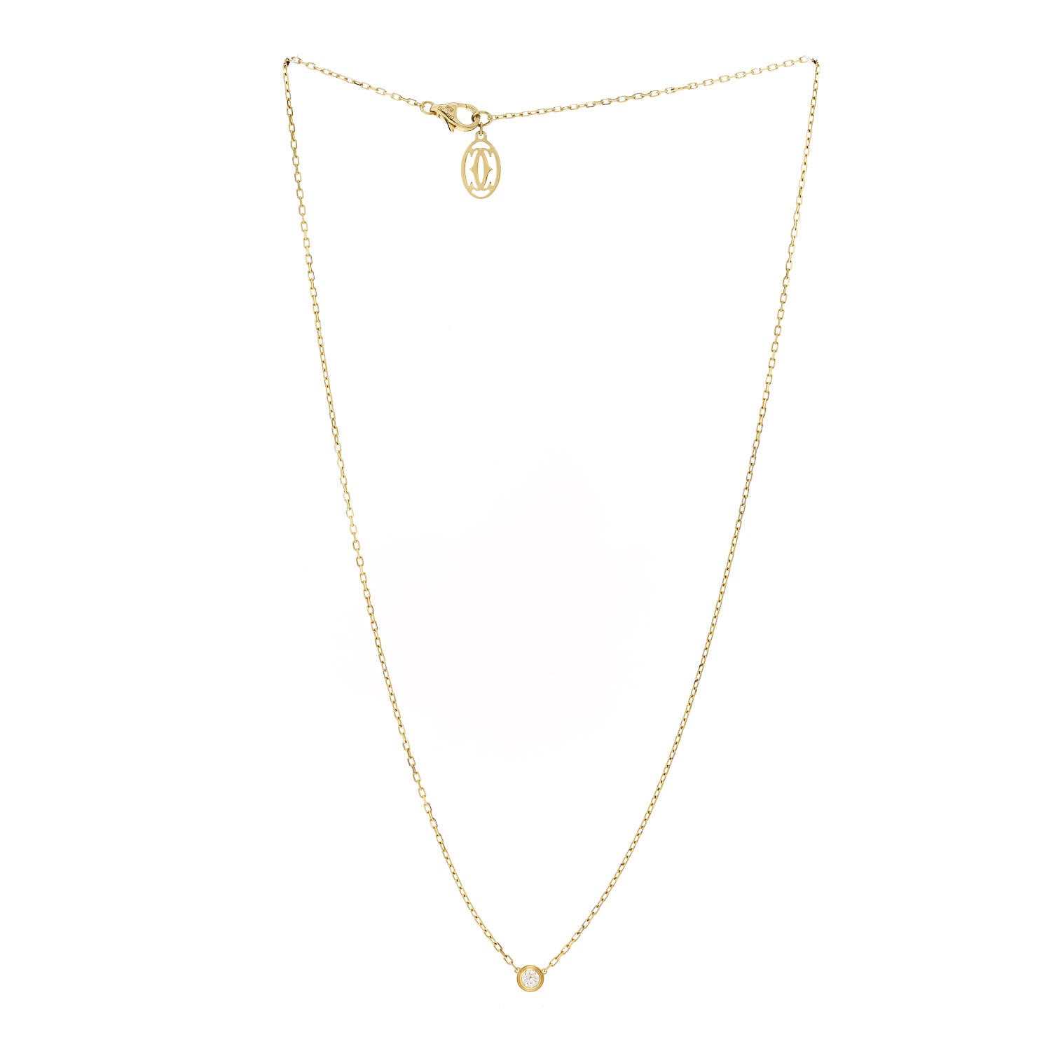 Cartier 18K Yellow Gold Diamond SM D'Amour Pendant Necklace 3 of 6