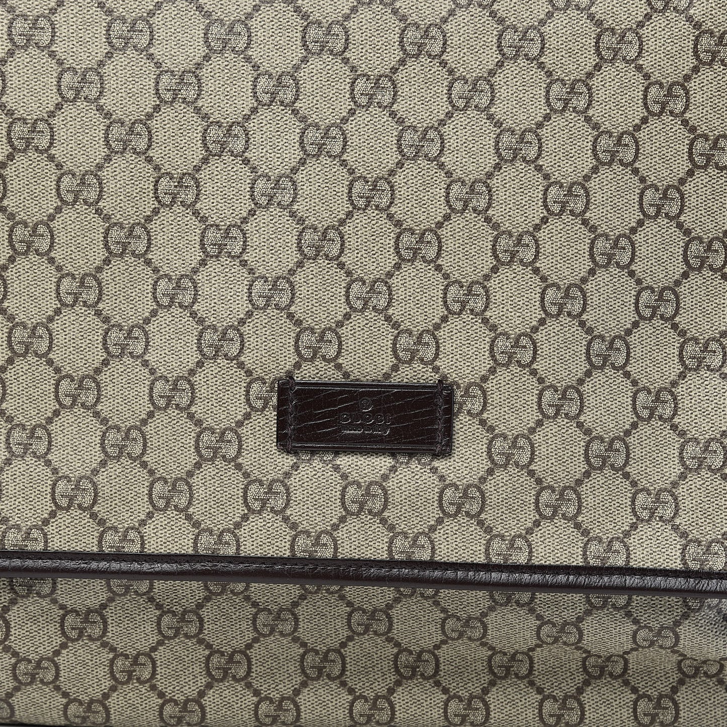 GG Plus Monogram Large Flap Messenger Bag Beige Dark Brown