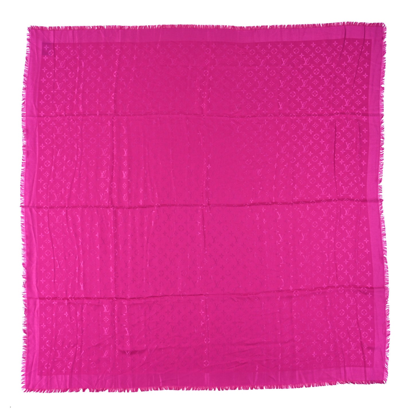 Silk Wool Monogram Shawl Purple