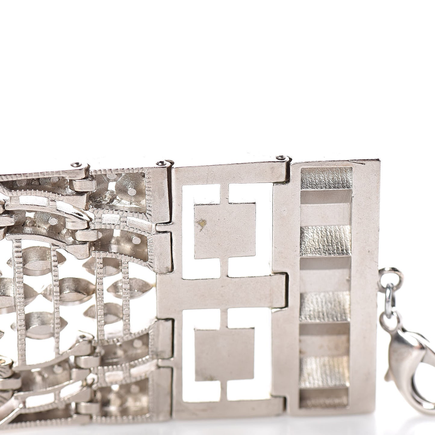 Crystal CC Wide Cuff Black Silver