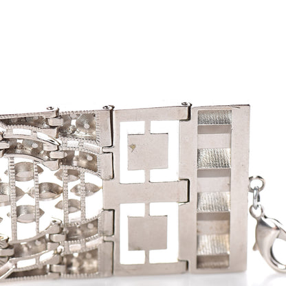 Chanel Crystal CC Wide Cuff Black Silver 6 of 7