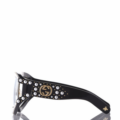 Gucci Acetate Pearl Rectangular Frame Sunglasses GG0234S Black 3 of 6