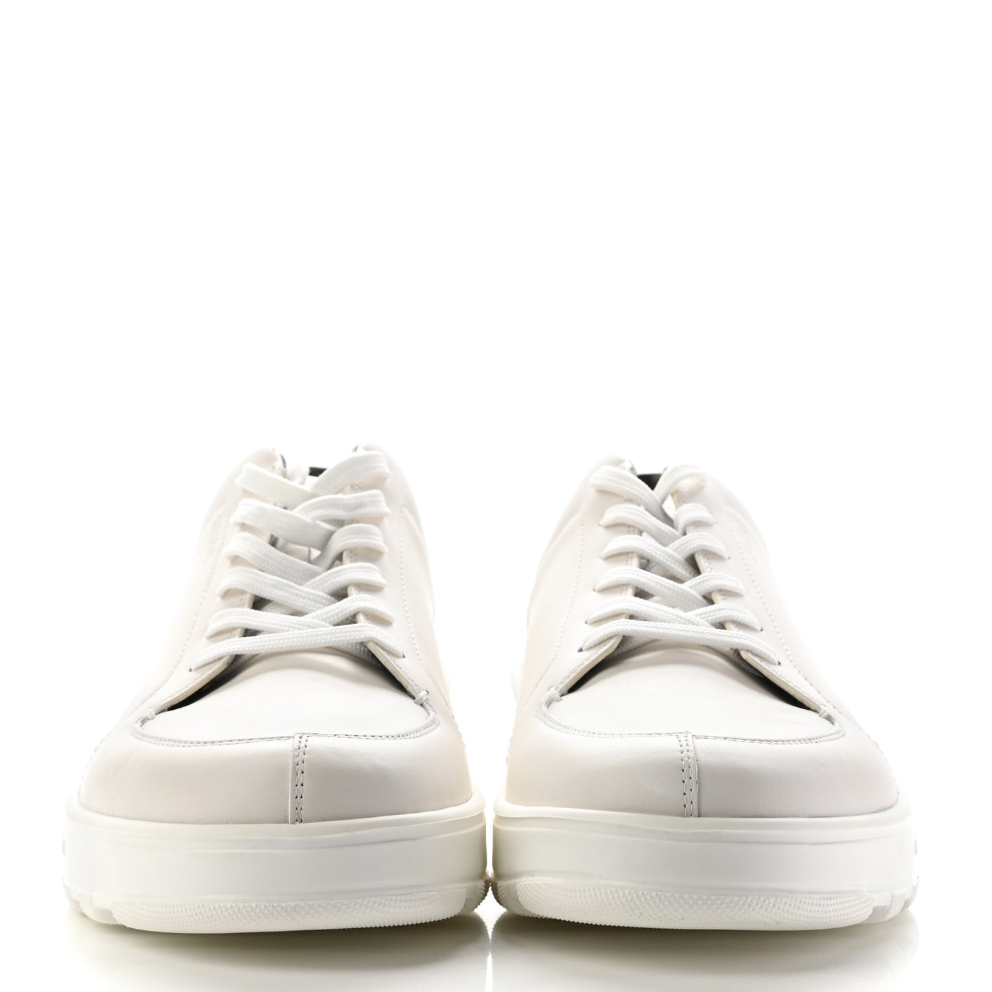 Calfskin Fabric Jacquard FF Mens Low Top Sneakers 11 White Tobacco