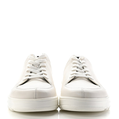 Fendi Calfskin Fabric Jacquard FF Mens Low Top Sneakers 11 White Tobacco 2 of 8