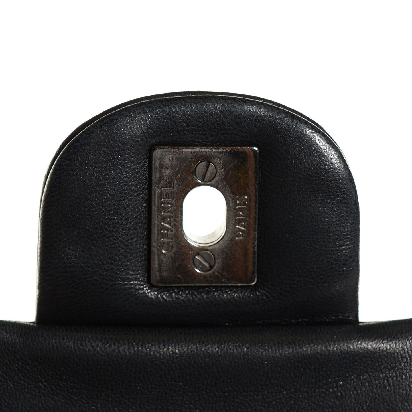 Patent Quilted Jumbo Classic Twist Flap Bag Black