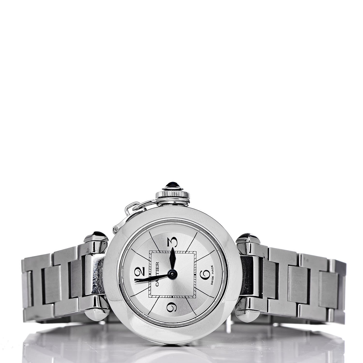 Cartier Stainless Steel 27mm Miss Pasha Quartz Watch Silver 3 of 9