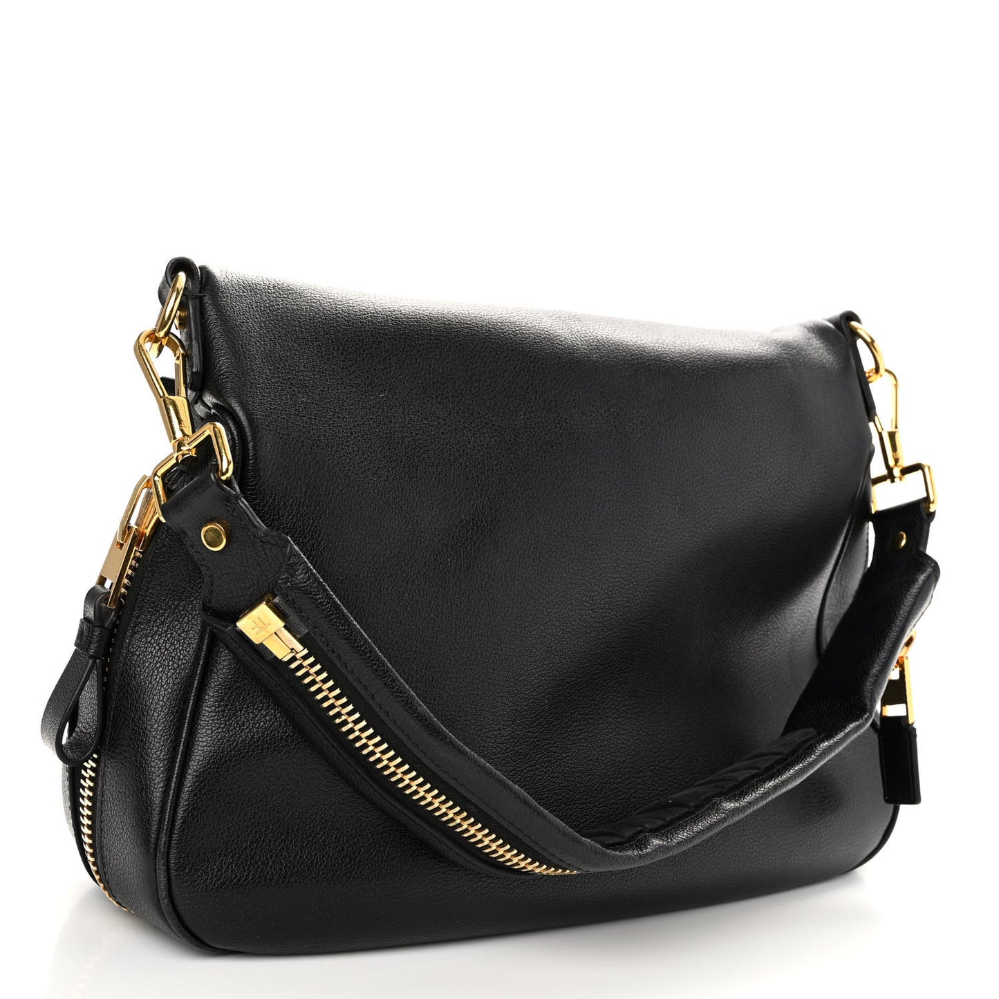 Calfskin Large Jennifer Crossbody Bag Black