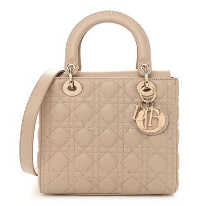 Christian Dior Lambskin Cannage Medium Lady Dior Beige 1 of 10