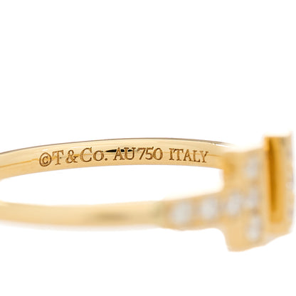Tiffany 18K Yellow Gold Diamond T Wire Ring 53 6.5 4 of 5