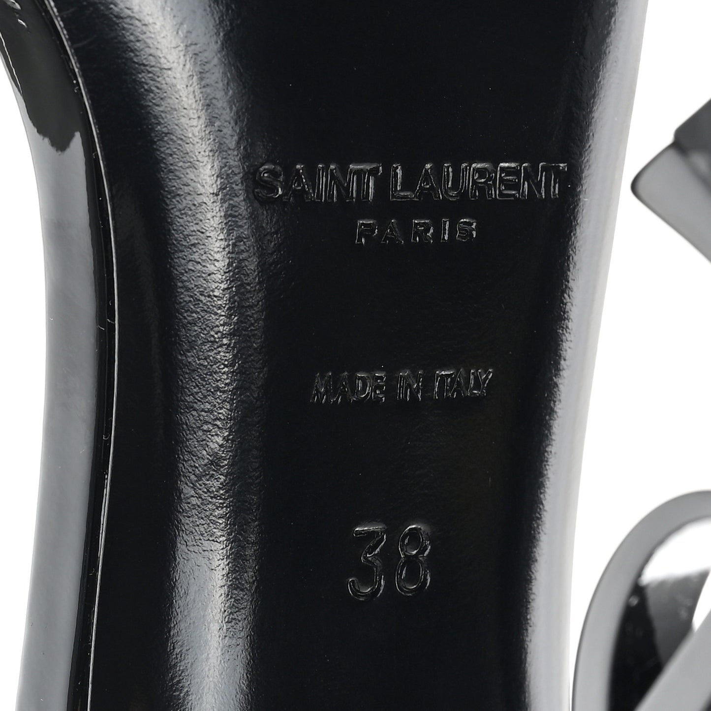 Patent Calfskin Opyum 110 Sandals 38 Black
