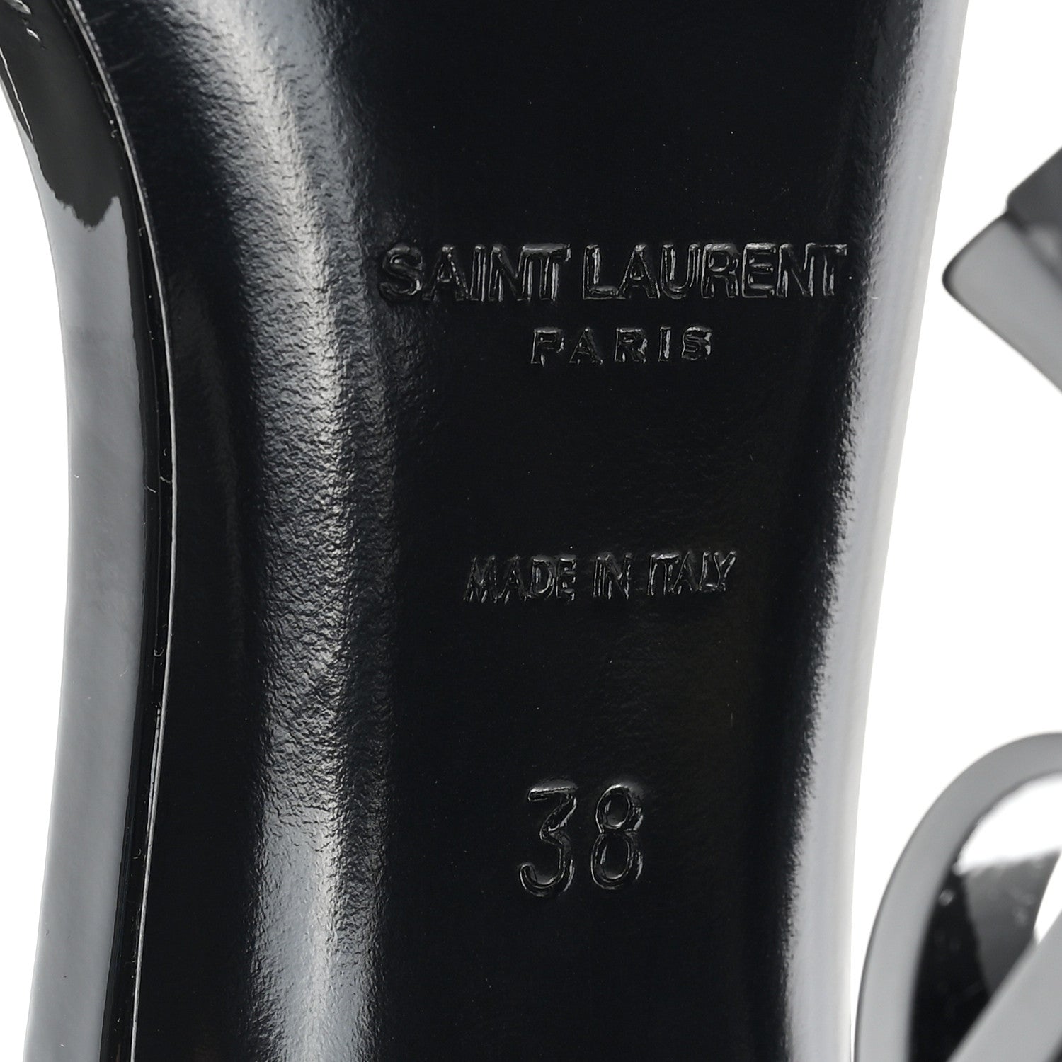 Saint Laurent Patent Calfskin Opyum 110 Sandals 38 Black 7 of 10