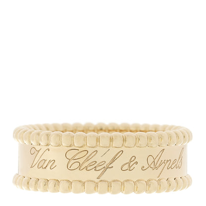 Van Cleef & Arpels 18K Yellow Gold Perlee Signature Ring 59 8.75 1 of 4