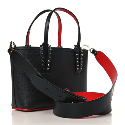 Christian Louboutin Calfskin Spikes Mini East West Cabata Tote Black 2 of 10