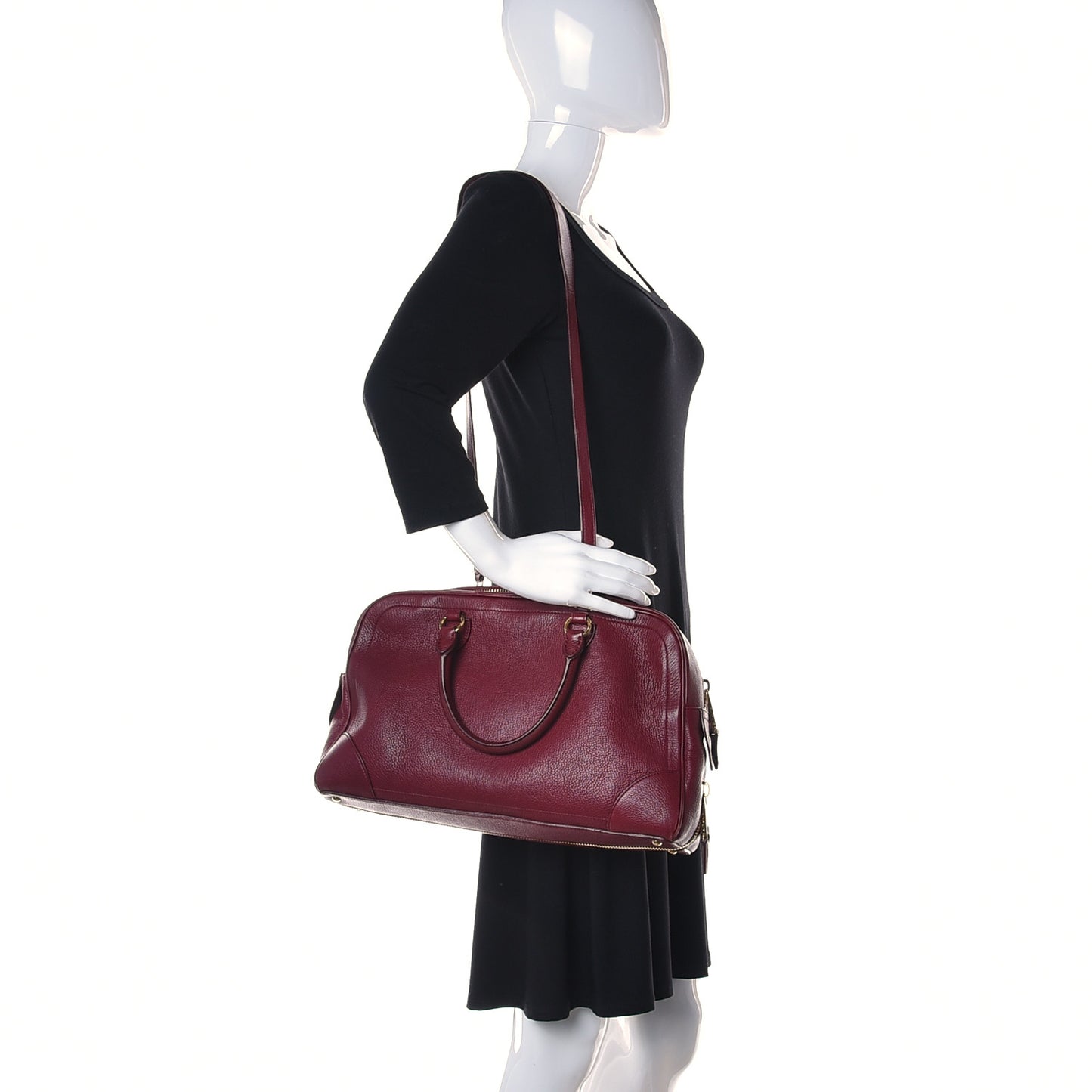 Calfskin Venetia Satchel Burgundy