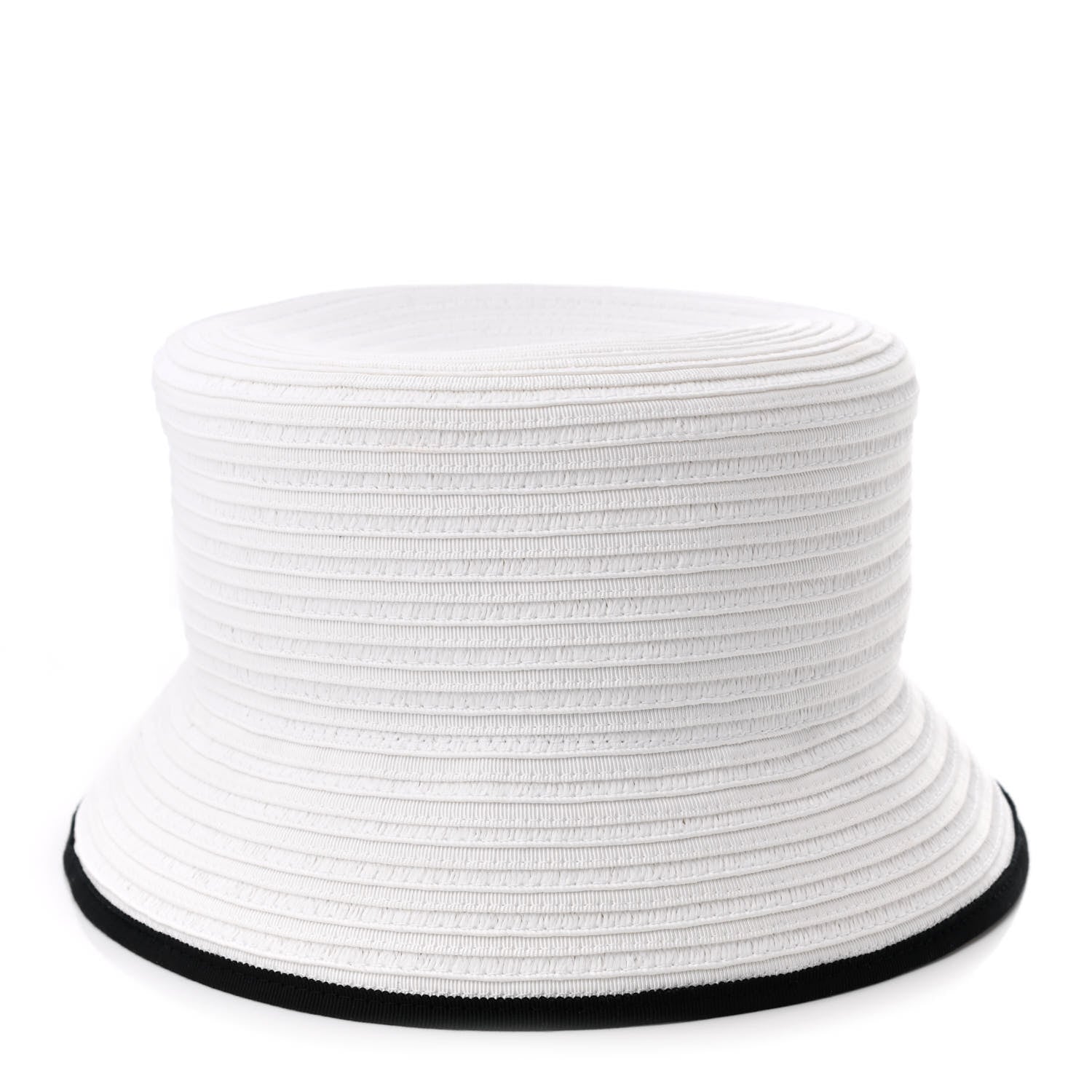 Chanel Paper Cotton CC Bucket Hat M White Black 5 of 8