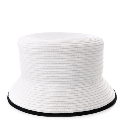 Chanel Paper Cotton CC Bucket Hat M White Black 5 of 8