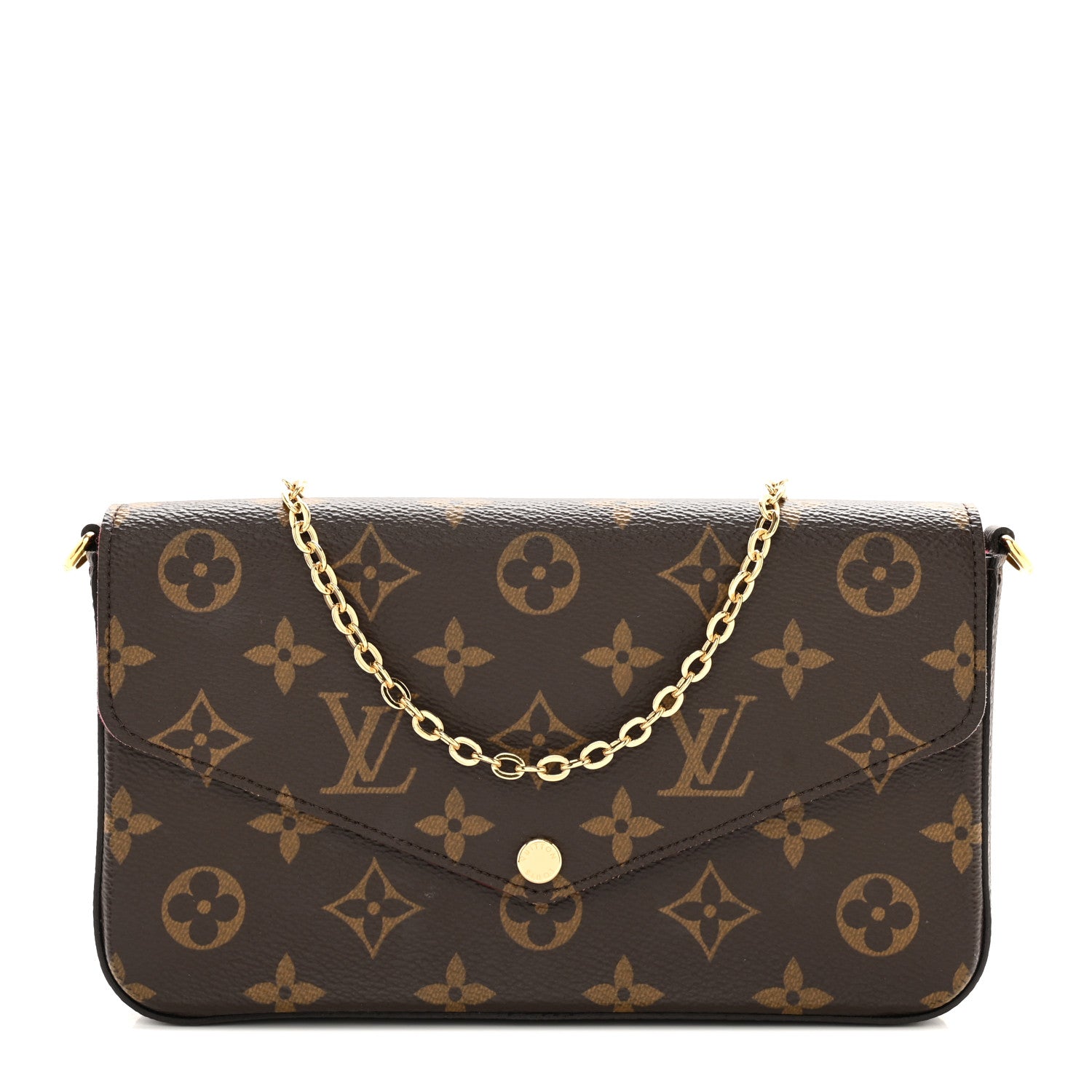 Louis Vuitton LOUIS VUITTON Monogram Pochette Felicie Chain Wallet Fuchsia 1 of 10
